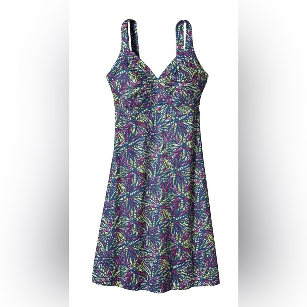 PATAGONIA Small MINETTE DRESS Big Congo glass blue comfy